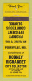 Matchbook Cover - Rodney Richardet County Collector Berry County MO