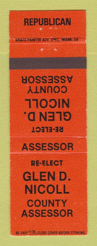 Matchbook Cover - Glen D Nicoll County Assessor