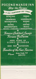 Matchbook Cover - Pocono Manor Inn PA 30 Strike