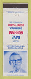 Matchbook Cover - Dave Gorham Onondaga County Clerk NY WEAR