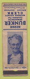 Matchbook Cover - Bessie Bunker Natrona County Clerk Election WY POOR STRIKER