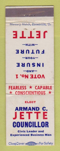 Matchbook Cover - Armand Jette Councillor Election WEAR