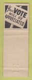 Matchbook Cover - Armand Jette Councillor Election WEAR