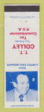 Matchbook Cover - TT Colley Tax Commissioner Election Pike County KY?