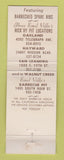 Matchbook Cover - Hick'ry Pit BBQ Oakland Walnut Creek San Leandro CA