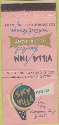 Matchbook Cover - Sky Villa Motel Pico Rivera CA 30 Strike