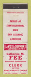 Matchbook Cover - Catherine Fee Clerk of Vigo Circuit Court WEAR