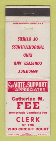 Matchbook Cover - Catherine Fee Clerk of Vigo Circuit Court WEAR