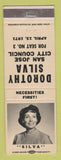 Matchbook Cover - Dorothy Silva San Jose City Council Election 1973 CA