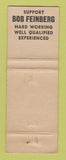 Matchbook Cover - Robert Feinberg Assembly Election WEAR