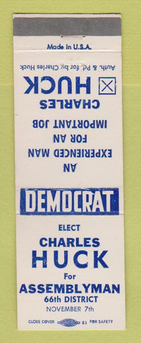 Matchbook Cover - Charles Huck Assemblyman Election