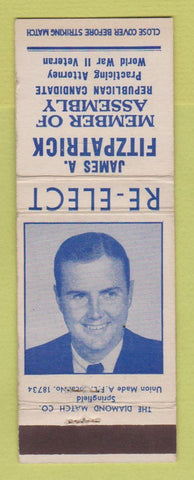 Matchbook Cover - James Fitzpatrick Assembly Election WEAR