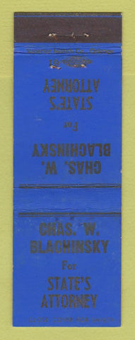 Matchbook Cover - Chas Blachinsky State's Attorney Election Uncle Sam WEAR