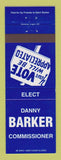 Matchbook Cover - Danny Barker Commissioner Election