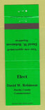 Matchbook Cover - David Robinson Election Hardin County Commissioner
