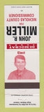 Matchbook Cover - John Miller Nicholas County Commissioner Election