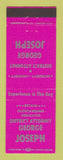 Matchbook Cover - George Joseph District Attorney Election PINK