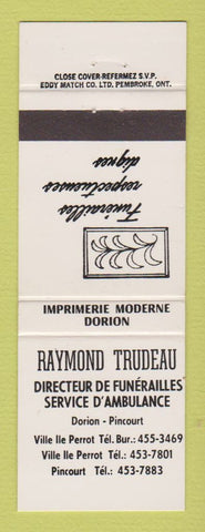 Matchbook Cover - Raymond Trudeau Dorion Pincourt QC