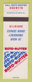 Matchbook Cover - Roto Rooter Sewer Drain Cleaner