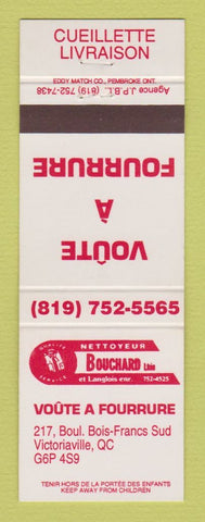 Matchbook Cover - Couchard Voute A Fourrure Victoriaville QC