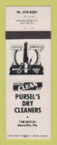 Matchbook Cover - Pursel's Dry Cleaning Danville PA