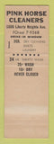 Matchbook Cover - Pink Horse Cleaners Baltimore MD SAMPLE