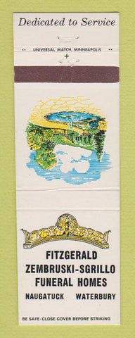 Matchbook Cover Fitzgerald Zembruski Sgrillo Funeral Home Naugatuk Waterbury CT