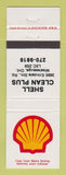 Matchbook Cover - Shell oil gas Clean Plus Mississauga ON