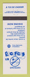 Matchbook Cover - Anti Drugs Canada QC Asbestos