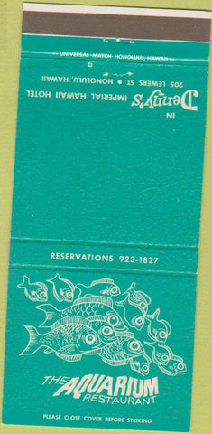 Matchbook Cover - Aquarium Restaurant Honolulu HI Denny's Hotel 30 Strike
