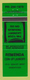 Matchbook Cover - Remenda Coin Laundry Saskatoon SK GREEN