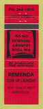 Matchbook Cover - Remenda Coin Laundry Saskatoon SK RED