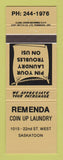 Matchbook Cover - Remenda Coin Laundry Saskatoon SK TAN