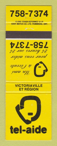 Matchbook Cover - Tel Aide Suicide Hotline? Victoriaville QC