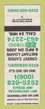 Matchbook Cover - Stress and Psychology Phone Line Hotline  Tarot