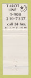 Matchbook Cover - Stress and Psychology Phone Line Hotline  Tarot