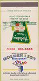 Matchbook Cover - Golden Lion Restaurant Bakersfield CA Holiday Inn 30 Strike