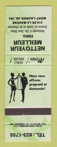 Matchbook Cover - Nettoyeur Meilleur Mont Laurier QC