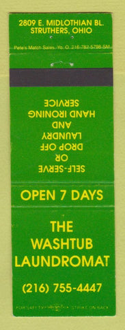 Matchbook Cover - The Washtub Laundromat Laundry Struthers OH