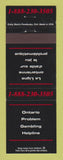 Matchbook Cover - Ontario Canada Gambling Problem Addiction Hotline