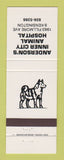 Matchbook Cover - Anderson's Inner City Animal Hospital Buffalo? NY