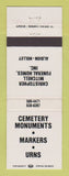 Matchbook Cover - Christopher Mitchell Funeral Homes Albion Holley NY