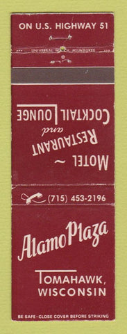 Matchbook Cover - Alamo Plaza Motel Restaurant Tomahawk WI
