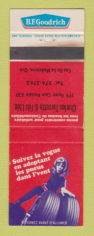 Matchbook Cover - BF Goodrich Tires Charles Turcotte Cap De La Madeleine QC WEAR