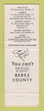 Matchbook Cover - Berks Products Building Materials Concrete Reading Kutztown PA