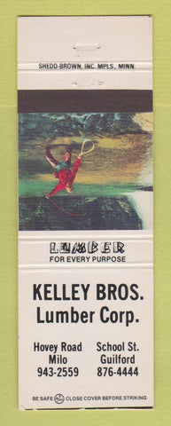 Matchbook Cover - Kelley Bros Lumber Milo Guilford ME