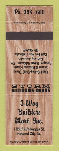 Matchbook Cover - 3 Way Builders Mart Builing Supply Hartford City IN