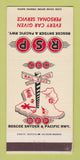 Matchbook Cover - Roscoe Snyder Pacific Railroad Freight 30 Strike