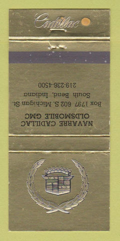Matchbook Cover - Cadillac Navarre Oldsmobile GMC South Bend IN WEAR 30 Strike