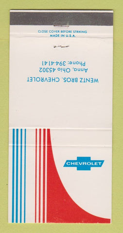 Matchbook Cover - Chevrolet Wentz Bros Anna OH 30 Strike